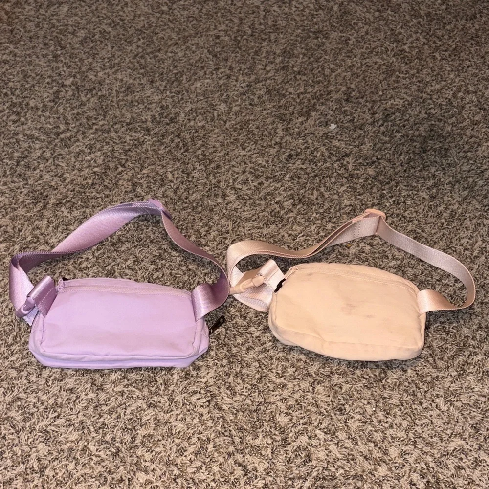 Kids Pastel Belt Bags Set, Purple & Light Pink
